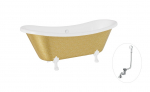 Vann, teisaldatav Besco Amelia Glam, 190 cm x 77 cm x 69 cm, ovaalne, kuldne/valge