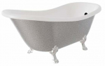 Vann, teisaldatav Besco Otylia Glam, 160 cm x 77 cm x 68.5 cm, ovaalne, h&otilde;be/must