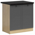 Alumine k&ouml;&ouml;gikapp Junona Line, grafiit v./must v./bernstein oak v., 47 cm x 80 cm x 85.7 cm