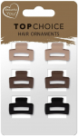Juukseklamber Top Choice 20650, 25 mm, pruun v./must v./pruunikas v., 6 tk