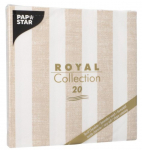 Pabersalvr&auml;tikud Pap Star Royal Collection, 40 cm x 40 cm, valge v./liivakarva pruun v., 20 tk