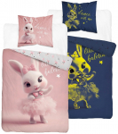 Laste voodipesukomplekt Glow In The Dark Bunny PPE-169, roosa v., 140 x 200 cm