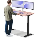 Arvutilaud reguleeritava k&otilde;rgusega Desktronic HomeOne, 140 cm x 70 cm, 119 cm, must v./roosa v.