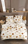 Voodipesukomplekt Mijolnir Teddy Bear Heart 670TBH2229, valge v./roosa v./pruunikas v., 50 x 70 cm, 200 x 220 cm, 4 os.