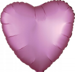 Fooliumist &otilde;hupall erikujuga Amscan Lustre Heart, roosa v.