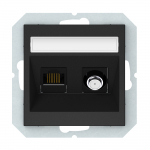 SAT ja arvuti pesa Vilma QR1000, matt must v.