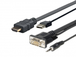 Kaabel Vivolink Pro HDMI / VGA / USB / 3.5mm, HDMI / VGA / USB / 3.5mm, 1 m, must