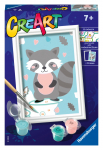 Maalimine numbrite j&auml;rgi Ravensburger Cute Raccoon, mitmev&auml;rviline