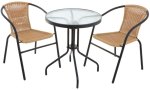 Aiam&ouml;&ouml;bli komplekt Patio Bistro, must v./pruun v., 2 istekohta
