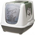 Suletud kassitualett Karlie Simon's Cat 522122, valge v./roheline v., suletud, 50 cm x 37 cm x 39 cm