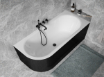Vann, teisaldatav Besco Avita, 170 cm x 75 cm x 59.5 cm, valge/must