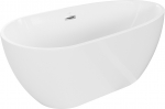 Vann, teisaldatav Mexen Eos, 170 cm x 80 cm x 60 cm, ovaalne, valge/kroom
