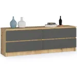 Kummut Akord K160 4SZ CLP, tamm v./hall v., 55 cm x 160 cm x 40 cm