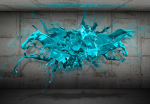 Fototapeet Artgeist Blue Ink Blot, 70 cm x 70 cm