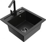 K&ouml;&ouml;givalamu koos kraaniga Mexen Vito, vaik/graniit, 49 cm x 52 cm x 21 cm, must