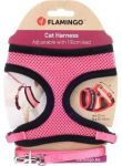 Kassi rakmed koos rihmaga Flamingo Cat 561596, 32 - 48 cm x 10 mm, must v./roosa v.