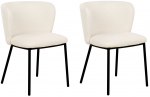 Toolide komplekt Beliani Mina Boucle, matt, valge v., 52 cm x 45 cm x 75 cm, 2 tk