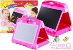 Joonistustahvel, koos tarvikutega Lean Toys Learning 2in1, 36 cm, roosa v.