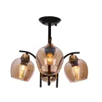 Valgusti lagi Candellux Lighting Merra, E27, 3 x 40 W, merevaigu-kollane v. / must v.