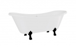 Vann, teisaldatav Besco Amelia, 190 cm x 77 cm x 69 cm, ovaalne, valge/must