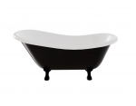 Vann, teisaldatav Besco Otylia B&W, 170 cm x 77 cm x 69.5 cm, ovaalne, valge/must