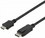 Kaabel Deltaco DP-3030-K HDMI A male, Displayport, 3 m, must v.