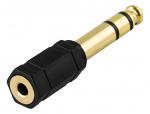 Adapter Deltaco Baltic, 6.5 mm/3.5 mm female, kuldne/must