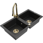 K&ouml;&ouml;givalamu Mexen Mario, graniit, 82 cm x 43.6 cm x 16.1 cm, kuldne/h&otilde;be/must