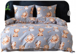 Voodipesukomplekt Teddy Bears PEB-1055, hall v./pruunikas v., 70 x 80 cm, 160 x 200 cm