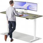 Arvutilaud reguleeritava k&otilde;rgusega Desktronic HomePro, 200 cm x 80 cm, 63 - 128 cm, valge v./roheline v.