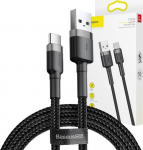 Juhe Baseus Cafule CATKLF-BG1, USB Type C/USB Type A, 100 cm, must v.