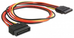 Juhe Delock SATA 15 pin male, SATA 15 pin female, 0.5 m, punane v.