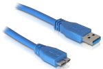 Juhe Delock USB 3.0 A male, Micro USB 3.0 B male, 1 m, sinine v.
