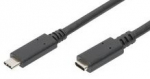 Kaabel Assmann Digitus, 2 x USB-C female, 200 cm, must v.