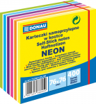 Kleepuvad m&auml;rkmelehed Donau Neon 11D7574011PL, 7.6 cm x 7.6 cm, 400 tk, mitmev&auml;rviline