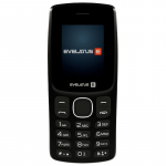 Evelatus Easy Button Telefon kahe SIM-kaardiga Raadio Taskulambid Kaamera ja mahukas aku Must