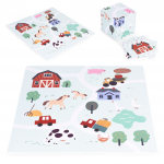 Matt beebidele - pusle EcoToys Farm, 90.5 cm x 90.5 cm, 21 tk, valge v./mitmev&auml;rviline