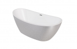 Vann, teisaldatav Besco Ayla Glam, 170 cm x 80 cm x 68 cm, ovaalne, h&otilde;be/must