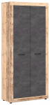 Riidekapp Luna 2, grafiit v./hele pruun v., 88.9 cm x 40 cm x 198 cm