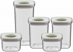 Toidu s&auml;ilitamise konteinerite komplekt BergHOFF Leo, 0.4 - 1.6 l, l&auml;bipaistev v.