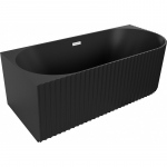 Vann, teisaldatav Mexen Gia Left, 150 cm x 75 cm x 58 cm, ovaalne, valge/matt must