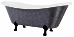 Vann, teisaldatav Besco Amelia Glam, 190 cm x 77 cm x 69 cm, ovaalne, must/grafiit