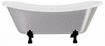 Vann, teisaldatav Besco Amelia Glam, 190 cm x 77 cm x 69 cm, ovaalne, h&otilde;be/must
