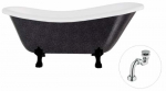 Vann, teisaldatav Besco Otylia Glam, 170 cm x 77 cm x 68.5 cm, ovaalne, must/grafiit