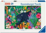 Pusle Ravensburger Panther In The Blooming Jungle, 80 cm x 121 cm, 3000 tk, mitmev&auml;rviline