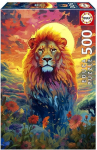 Pusle Educa Majestic Lion Stare, 48 cm x 34 cm, 500 tk, mitmev&auml;rviline