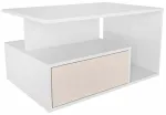 Kohvilaud Kalune Design Mana, valge v./beež v., 90 cm x 60 cm x 48.6 cm
