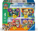 Pusle 4in1 Ravensburger Paw Patrol 3 Dino Movie, 14 cm x 19 cm, 72 tk, mitmev&auml;rviline