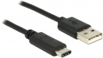 Juhe Delock USB 2.0 C male, USB 2.0 A male, 0.5 m, must v.