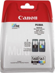 Tindiprinteri kassett Canon PG-560/CL-561 Multipack, kollane v./must v./fuksia (magenta) v., 8.3 ml